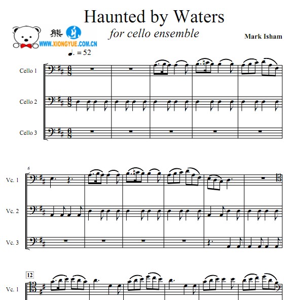 Haunted by Waters大提琴三重奏谱