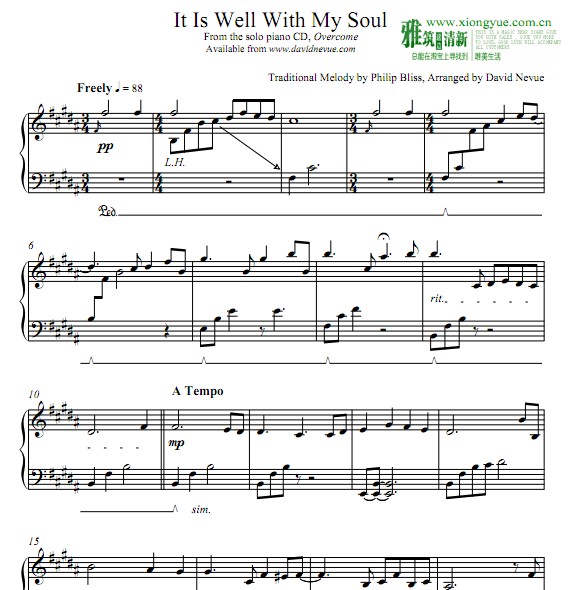 David Nevue - It Is Well With My Soul钢琴谱
