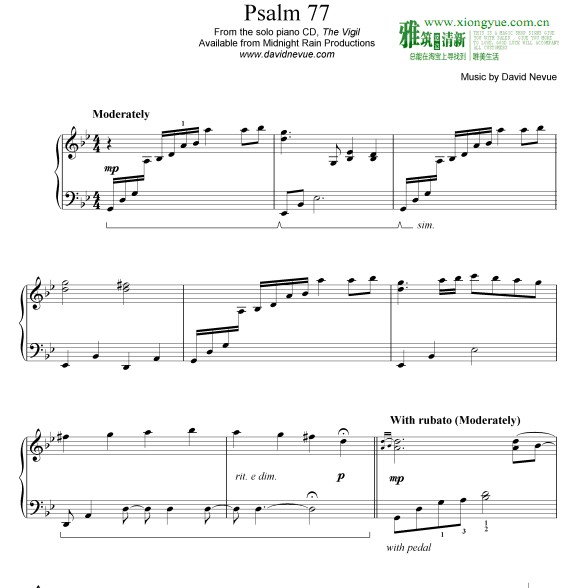 David Nevue - Psalm 77钢琴谱