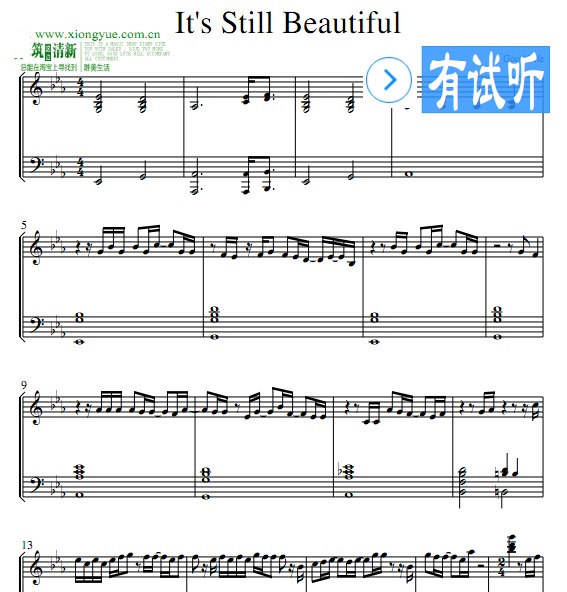 highlight 美好钢琴谱