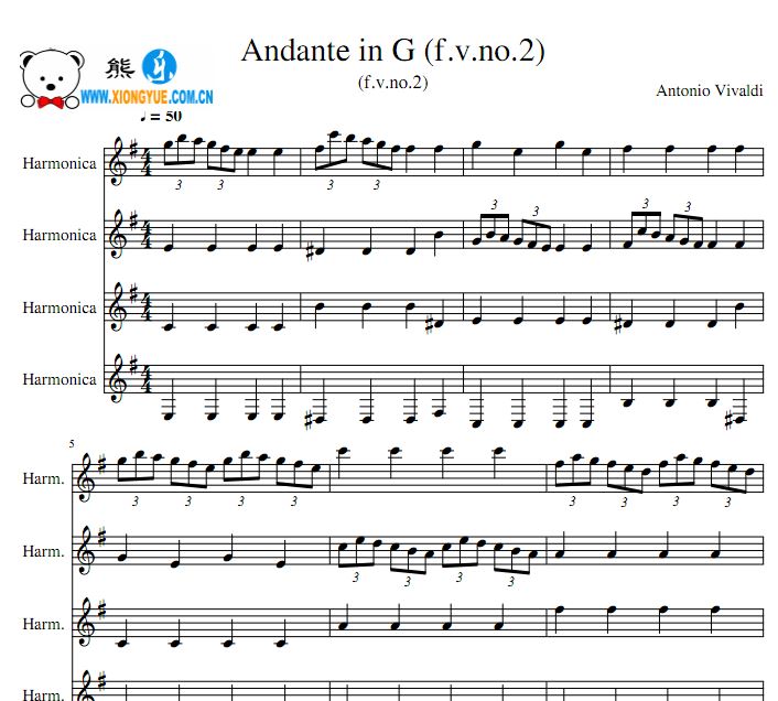 Gа Andante in G f.v.no.2