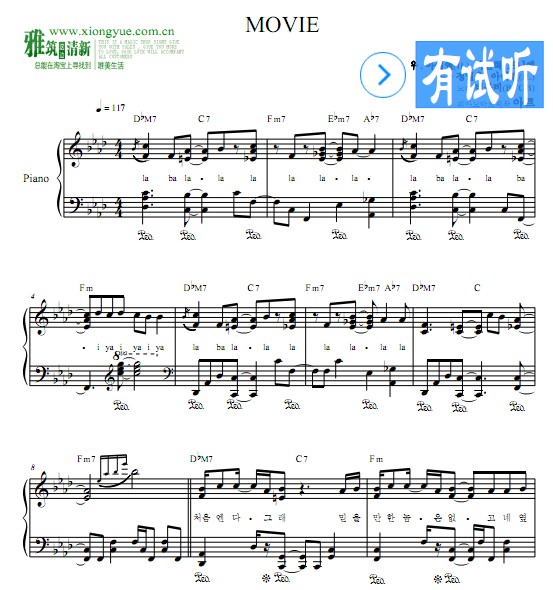 BTOB - MOVIE钢琴谱
