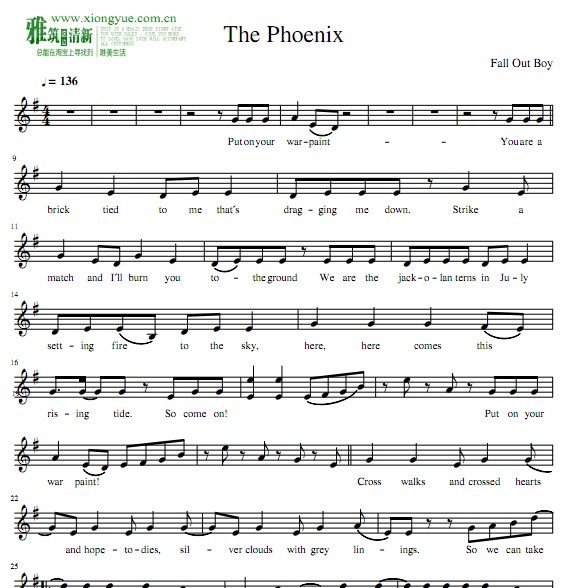 The Phoenix小提琴谱