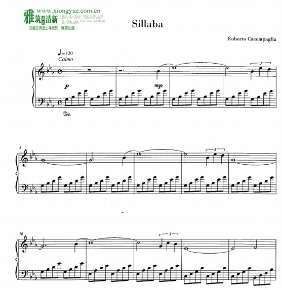 Roberto Cacciapaglia - Sillaba钢琴谱