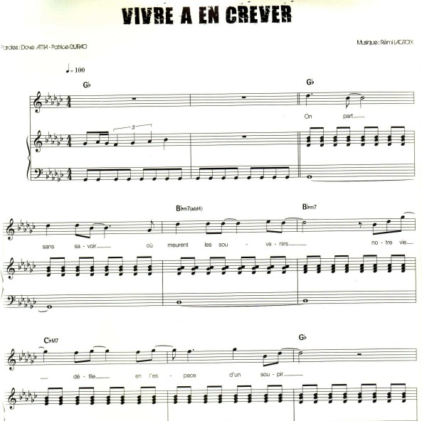 vivre a en crever钢琴谱