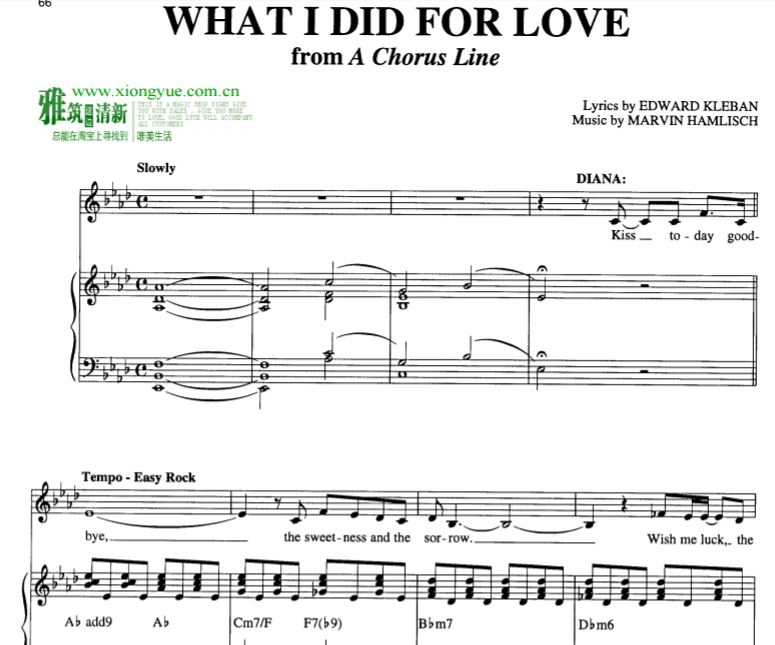 What I Did for Love钢琴谱
