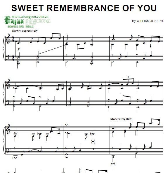 Sweet Remembrance Of You钢琴谱