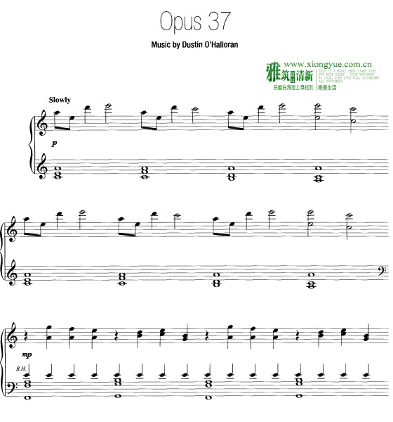 Dustin O’Halloran — Opus 37钢琴谱