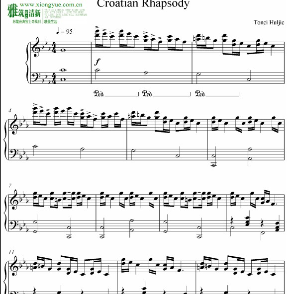 克罗地亚狂想曲钢琴谱