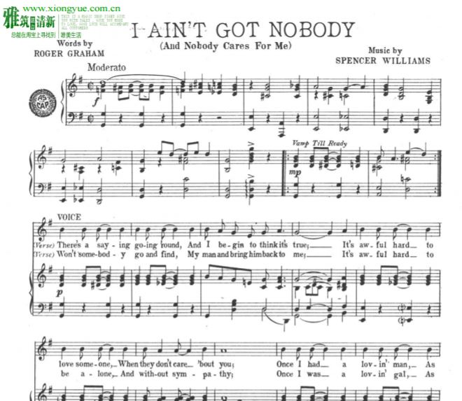 I Ain't Got Nobody钢琴谱