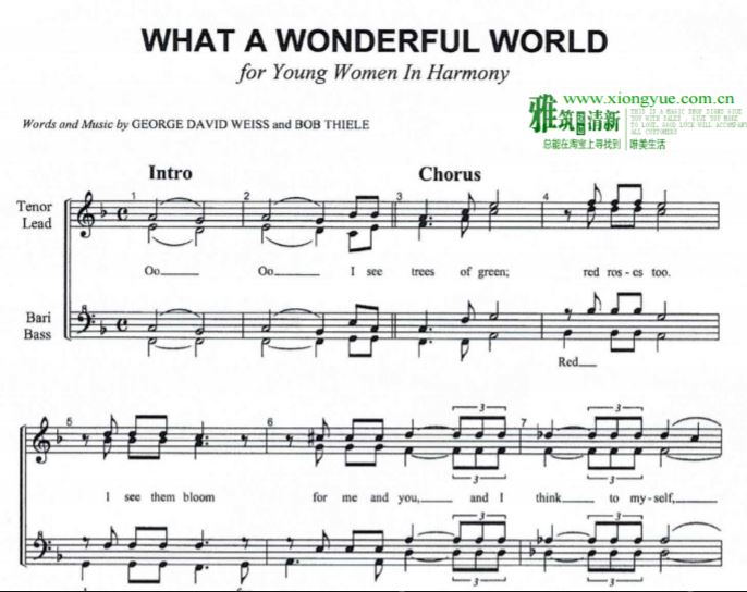 What a Wonderful World合唱谱