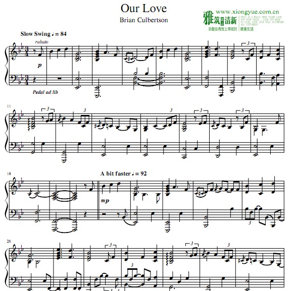 Brian Culbertson - Our Love钢琴谱