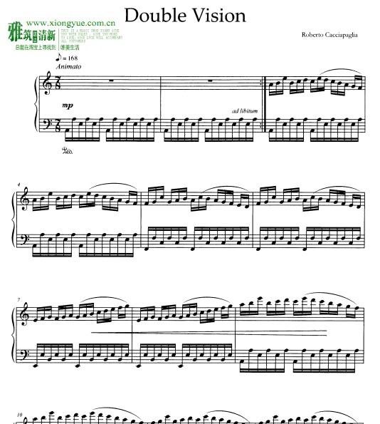 Roberto Cacciapaglia - Double Vision钢琴谱