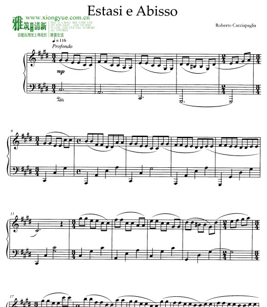 Roberto Cacciapaglia - Estasi e Abisso钢琴谱