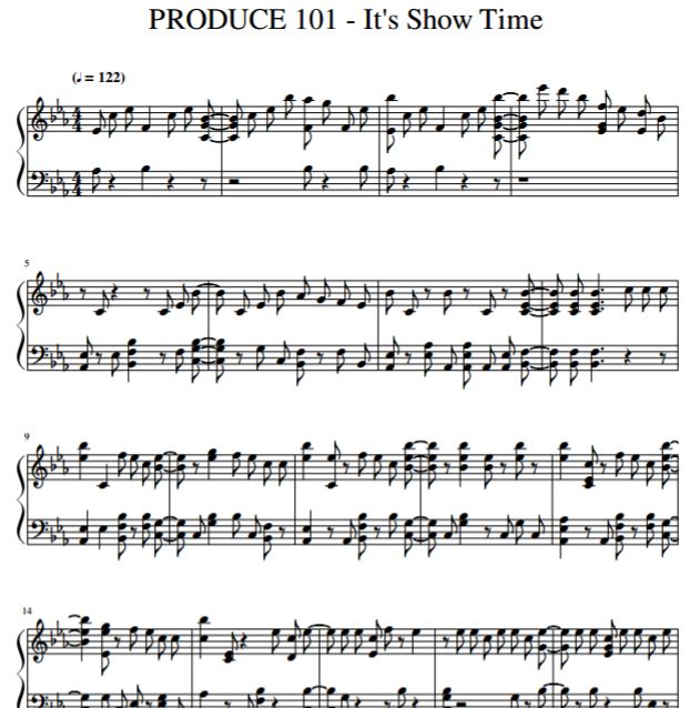 PRODUCE 101 It's Show Time钢琴独奏谱