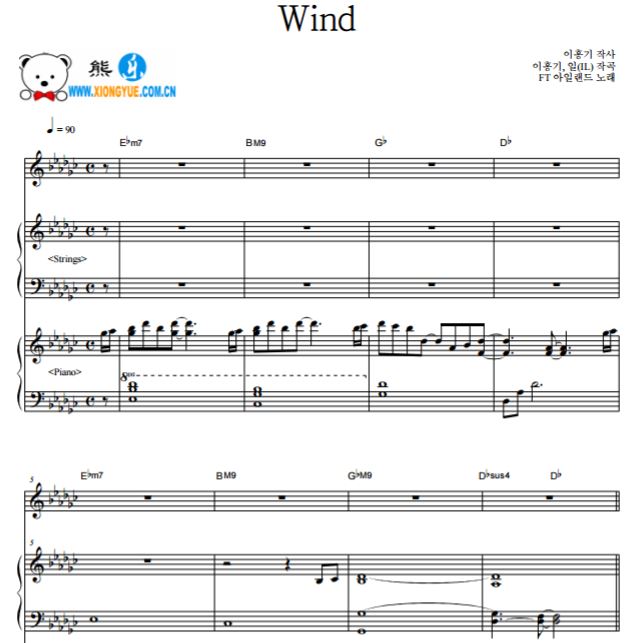 FTISLAND - Wind双钢琴键盘谱