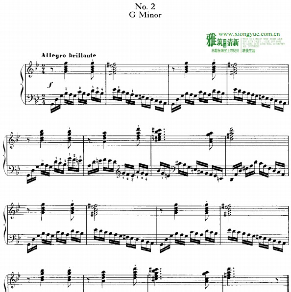 莫斯科夫斯基练习曲op72.No2钢琴谱