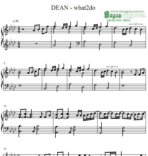 DEAN - what2do钢琴谱
