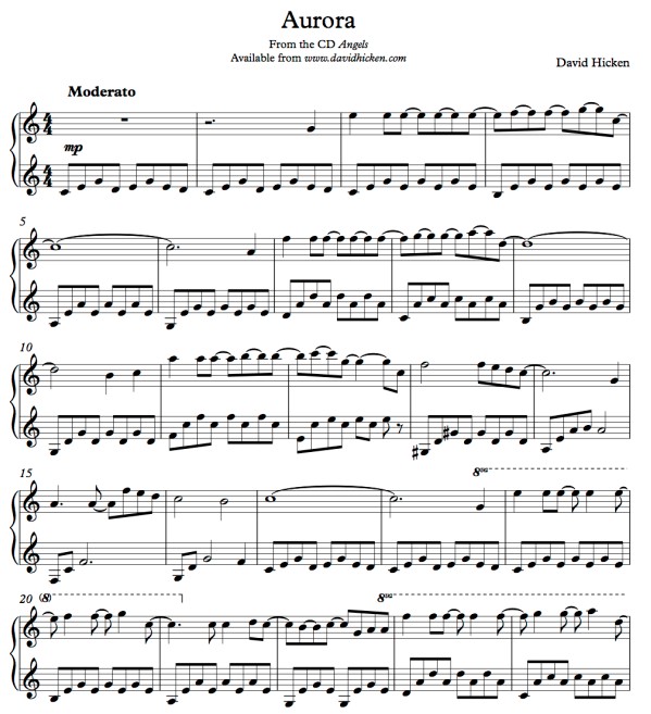 david hicken - Aurora 钢琴谱