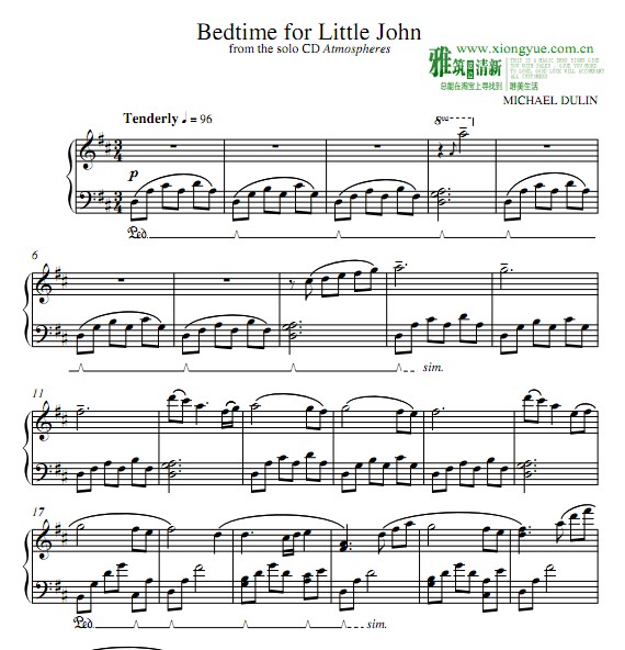 Michael Dulin - Bedtime for Little John钢琴谱