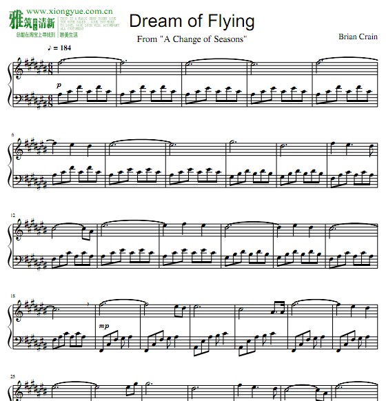 Brian Crain - Dream of Flying钢琴谱