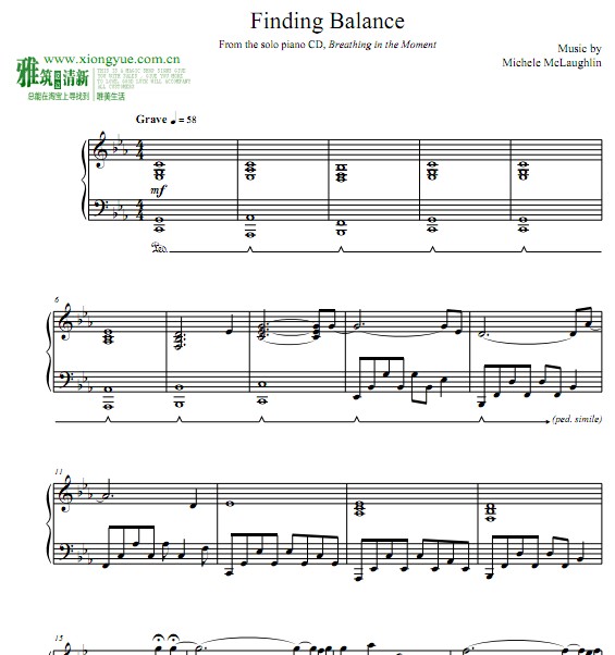 Michele McLaughlin - Finding Balance钢琴谱