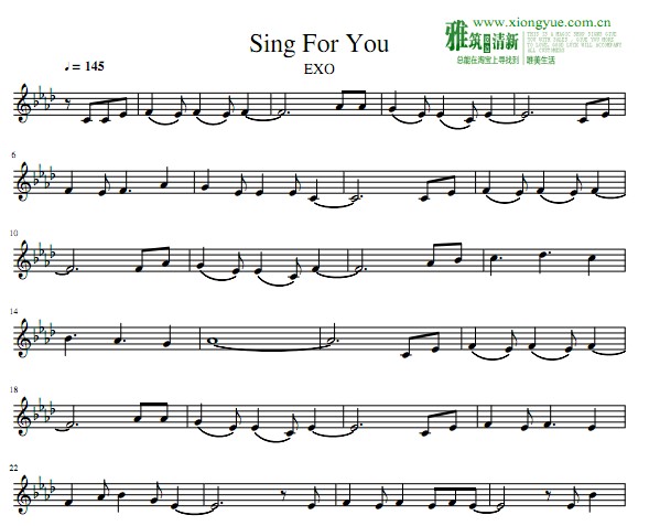 EXO Sing for you 小提琴谱