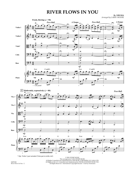 River Flows In You交响弦乐队总谱