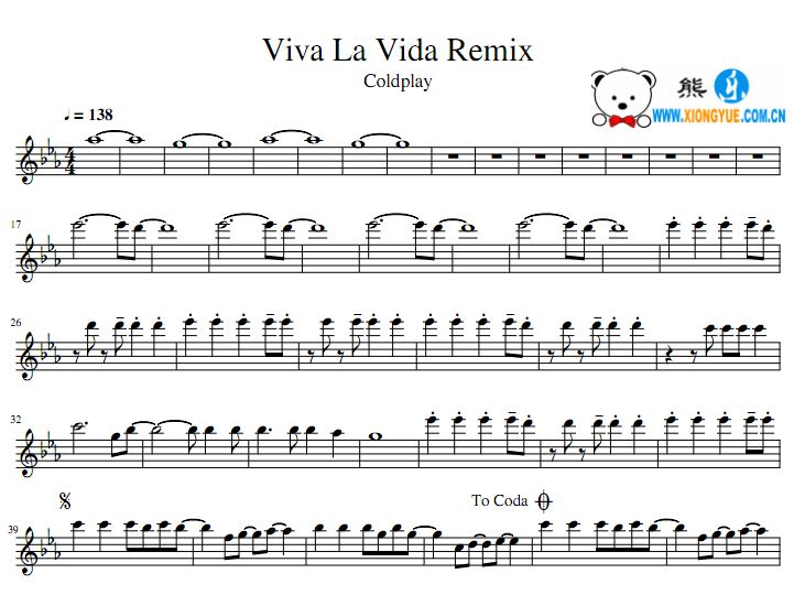Viva La Vida Remix 长笛谱