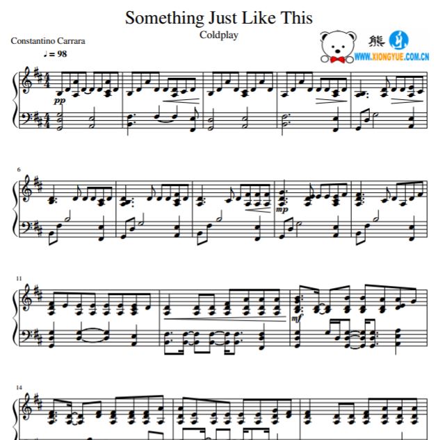 Chainsmokers - Something Just Like This钢琴谱