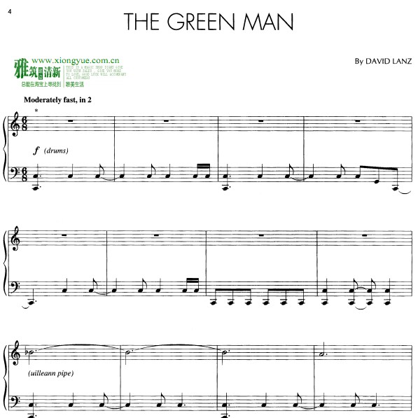 大卫·兰茨 - The Green Man钢琴谱