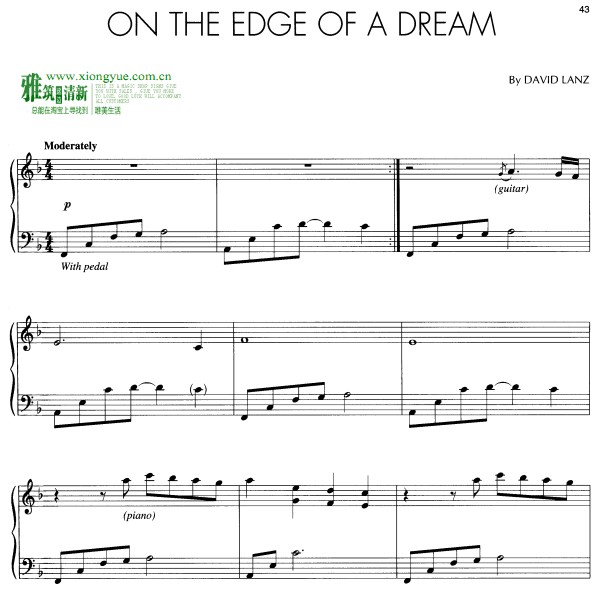 David Lanz - On the Edge of a Dream钢琴谱