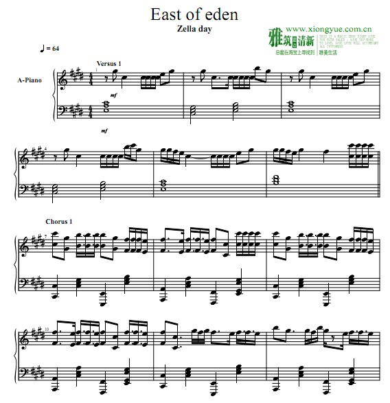 Zella Day - East of Eden钢琴谱