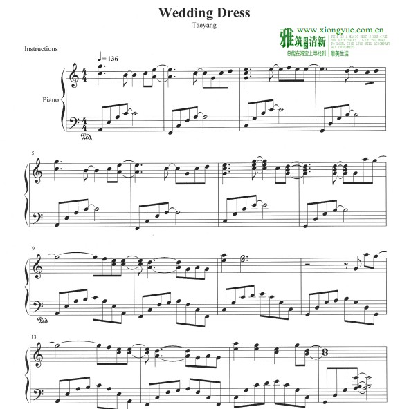 wedding dress钢琴谱