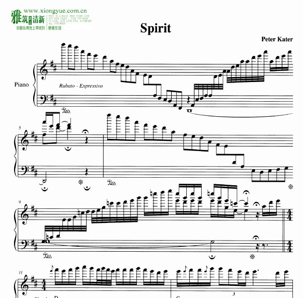 Peter Kater - Spirit钢琴谱