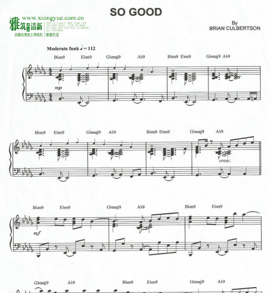 brian culbertson - So good钢琴谱