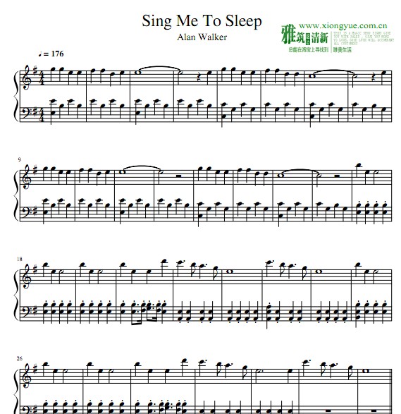Alan Walker - Sing Me to Sleep钢琴谱