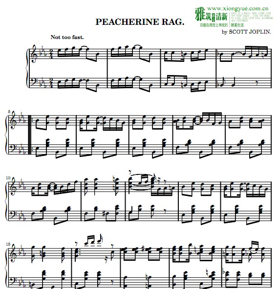 peacherine rag钢琴谱