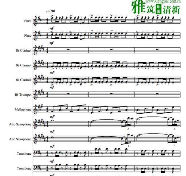 Despacito木管铜管合奏谱