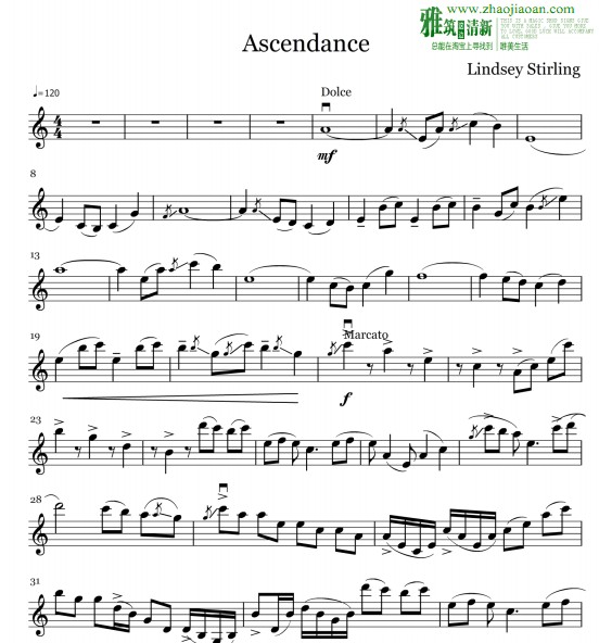 林赛小提琴谱Lindsey Stirling Ascendance小提琴谱