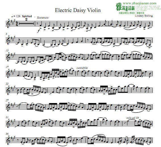 Lindsey Stirling Electric Daisy Violin小提琴谱