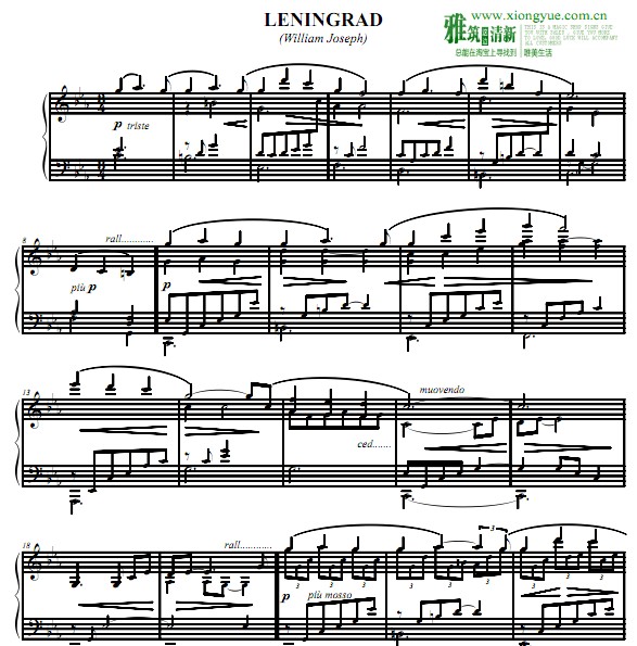 william joseph - Leningrad钢琴谱
