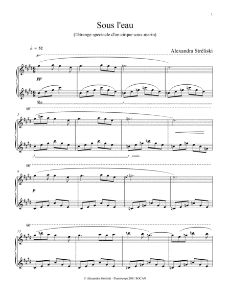 Alexandra Streliski - Sous l'eau 钢琴谱