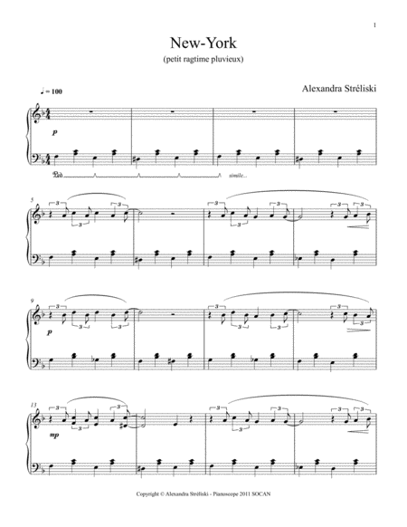 Alexandra Streliski - New York钢琴谱