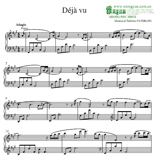Fabrizio Paterlini - Deja vu钢琴谱