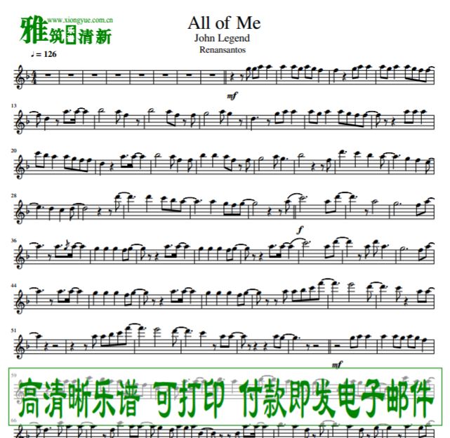 All of Me˹ Alto Saxophone