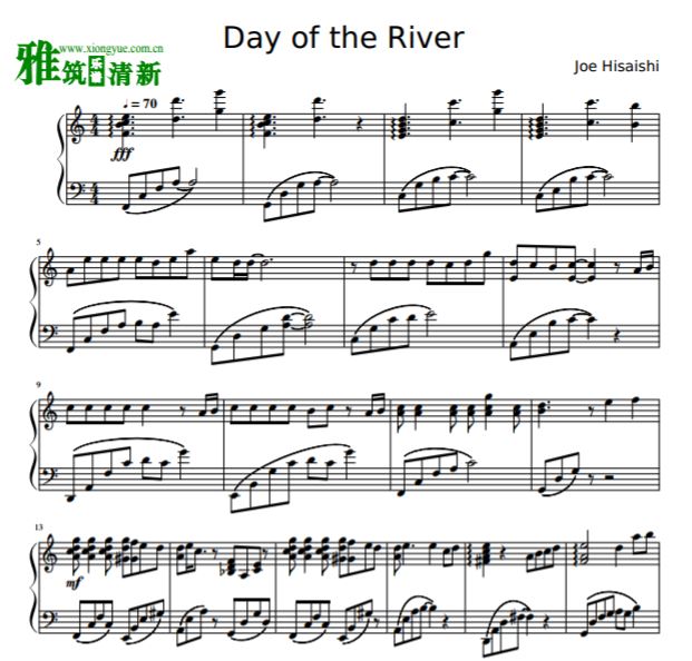 久石让 那一天的河川Day of the River钢琴谱
