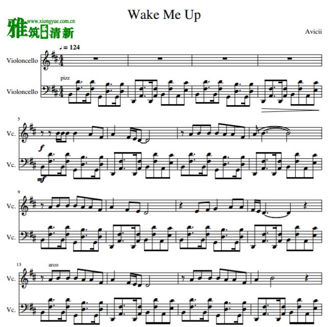Wake Me Up大提琴二重奏总谱