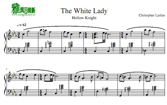 空洞骑士 - The White Lady钢琴谱