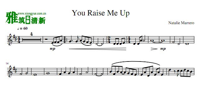 You Raise Me Up 你鼓舞了我长笛谱